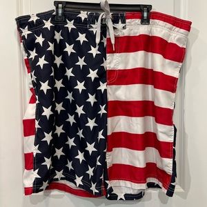American Flag Swim Trunks